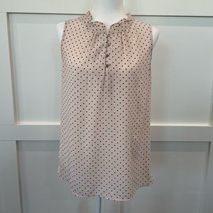Ivory Polka Dot Sleeveless Blouse